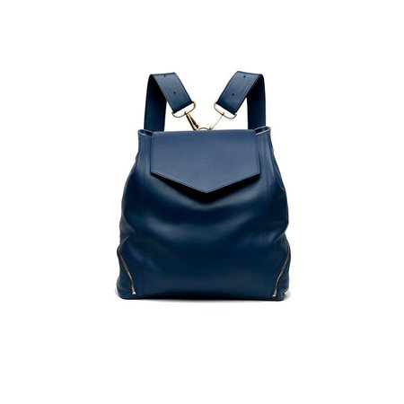 Holly & Tanager The Professional Leather Backpack Purse In Navy