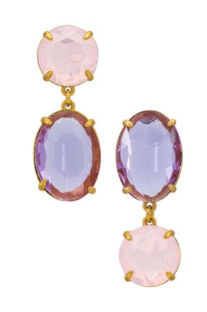 Lele Sadoughi Crystal Drop Earring in Lavender Blossom | REVOLVE