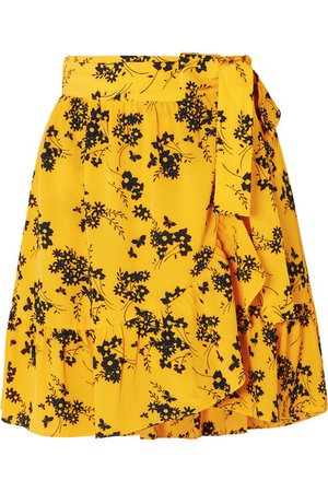 MICHAEL Michael Kors | Ruffled floral-print crepe wrap mini skirt | NET-A-PORTER.COM