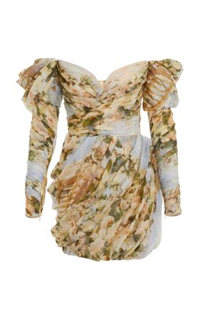 Luminosity Draped Linen-Silk Mini Dress By Zimmermann | Moda Operandi