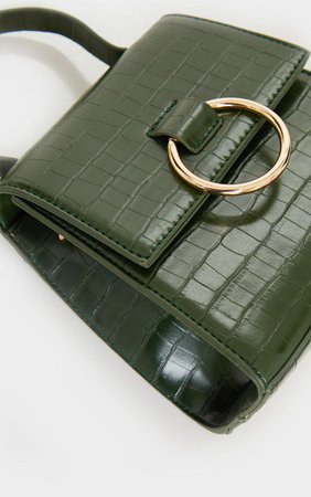 Forest Green Ring Detail Mini Bag | PrettyLittleThing