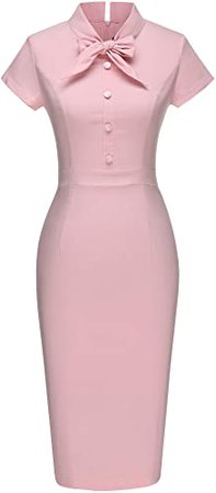 Amazon.com: GownTown Women's Classic Vintage Tie Neck Formal Cocktail Dress Pink: Clothing