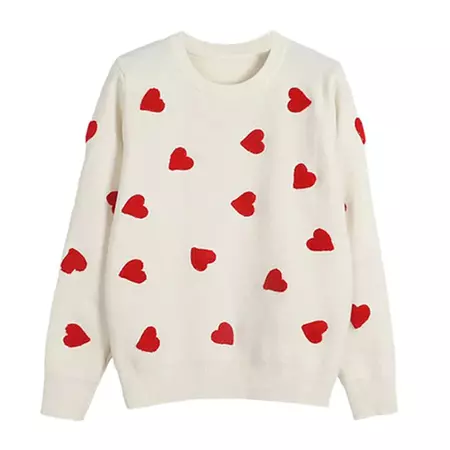 Vintage Red Hearts Sweater | AESTHETIC CLOTHING – Boogzel Clothing