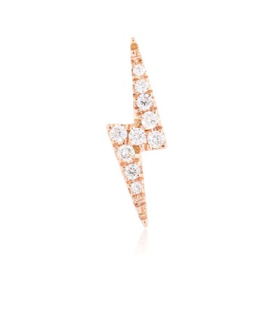 Diamond Lightning Bolt 18Kt Rose Gold Single Stud Earring - Maria Tash | mytheresa