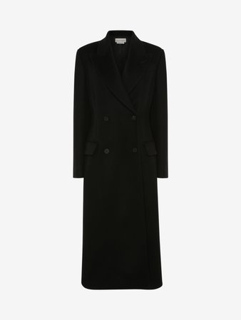 Alexander Mcqueen, Silver Metal Eyelets Double Breasted Coat