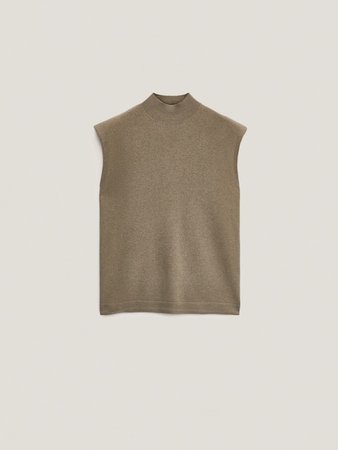 Πλεκτό πουλόβερ από μαλλί και κασμίρι με βάτες - Mulher - Massimo Dutti