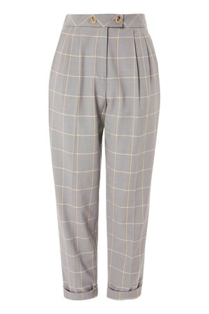 PETITE Checked Tapered Trousers - Topshop USA