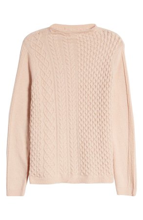 Caslon® Mixed Cable Knit Sweater | Nordstrom