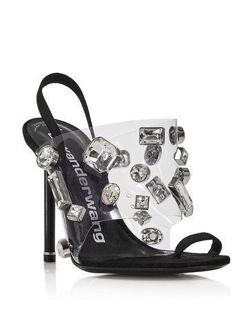 Alexander Wang Women's Kaia Clear Crystal Stiletto Sandals | Bloomingdale's