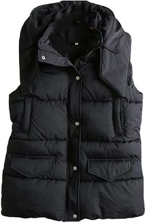 TZNZBGY Women's Cotton Hooded Vest Casual Solid Color Thicken Down Coat Winter Sleeveless Vests at Amazon Women's Coats Shop