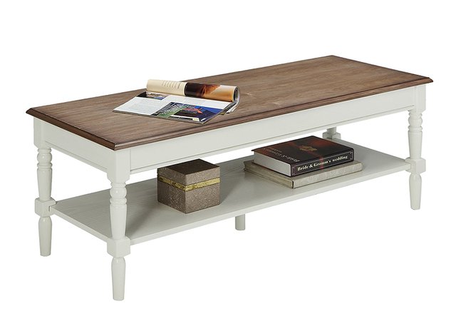 Amazon.com: Convenience Concepts French Country Coffee Table, Driftwood / White: Kitchen & Dining
