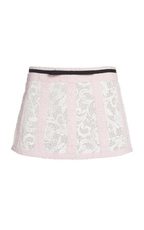 Macrame Lace Tweed Mini Skirt By Giambattista Valli | Moda Operandi
