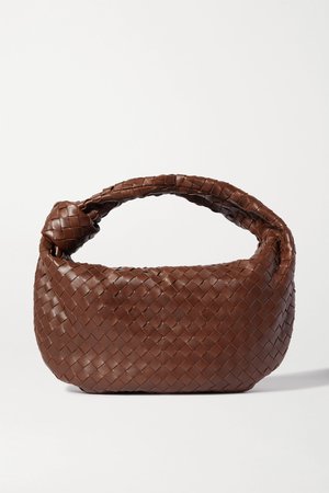 Dark brown Jodie small knotted intrecciato leather tote | Bottega Veneta | NET-A-PORTER