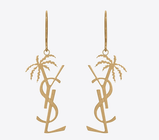 Saint Laurent metal palm earrings