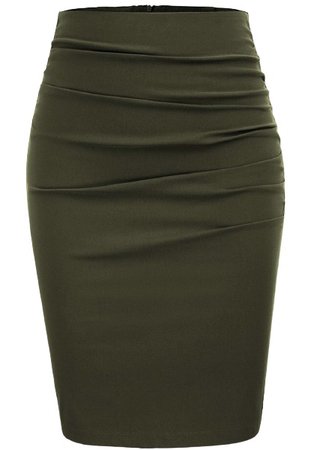 olive pencil skirt