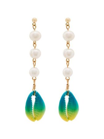 Venessa Arizaga Shell And Pearl Drop Earrings | Farfetch.com