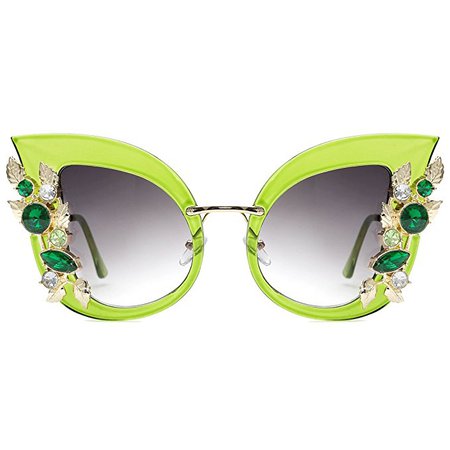 Amazon.com: Slocyclub Womens Oversized Cat Eye Jeweled Sunglasses Stylish Design with Diamond: Clothing