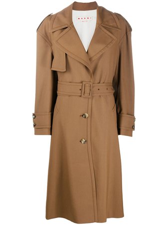 Shop Marni belted single-breasted trench coat with Express Delivery - FARFETCH
