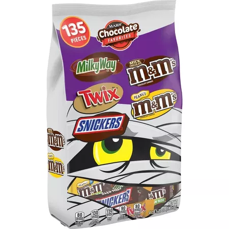 Mars Chocolate Favorites Milky Way Twix Snickers M&Ms And Peanut M&Ms Halloween Variety Bag - 69.2oz / 135ct : Target