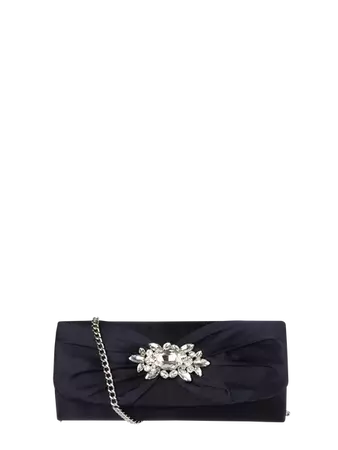 JAKES-COCKTAIL Clutch aus Satin mit Brosche in Blau / Türkis online kaufen (9926709) ▷ P&C Online Shop