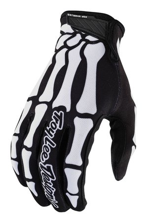 Troy Lee Designs Air Skully Black White Gloves - Speed Addicts