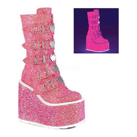 pink glitter boots