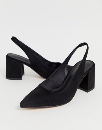 ASOS DESIGN Samson slingback mid heels in black | ASOS
