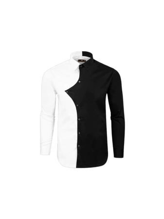 white black two tone split shirts top