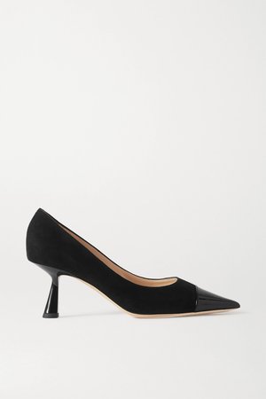 Black Rene 65 suede and patent-leather pumps | Jimmy Choo | NET-A-PORTER