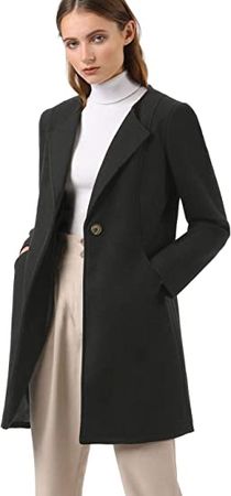 Amazon.com: Allegra K Women's Mid-thigh Collarless Overcoat Single Breasted Outwear Winter Coat : Clothing, Shoes & Jewelry