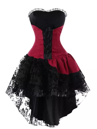 Black and Red Corset Dress
