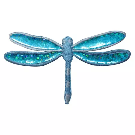ID 1672C Blue Sparkle Dragonfly Patch Garden Fairy Embroidered - Etsy Australia