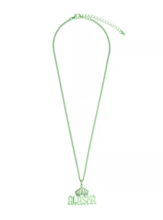 Drag Queen Merch Alaska Anodized Green Nameplate Necklace