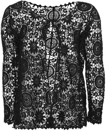 Boohoo Tish Tie Front Crochet Cardigan, $39 | BooHoo | Lookastic