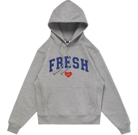 fresh love hoodie grey