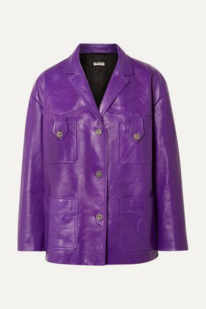 Miu Miu | Oversized leather jacket | NET-A-PORTER.COM