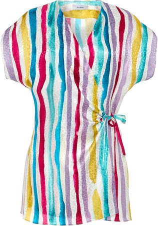 Art Dealer Elle Silk Striped Mini Dress Size: XS