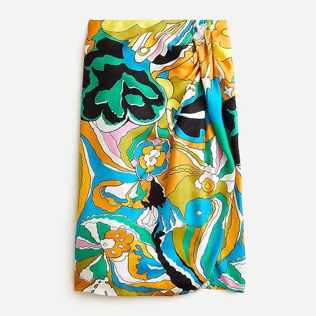 J.Crew: Silk Sarong Skirt In Scarf Print For Women