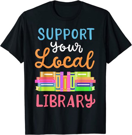 Library Librarian Book Reader Reading T-Shirt : Clothing, Shoes & Jewelry