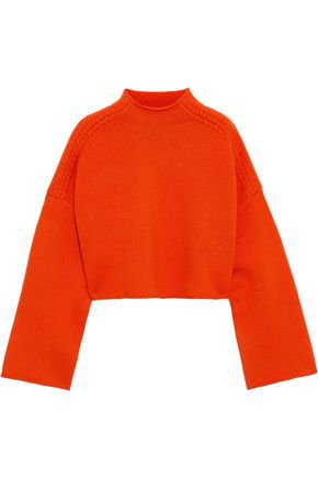Cropped appliquéd wool and cashmere-blend sweater | J.W.ANDERSON | Sale up to 70% off | THE OUTNET