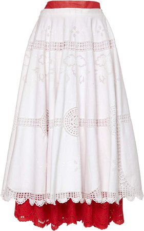 nevenka Perform This Dance Crocheted Cotton Midi Skirt Size: 6