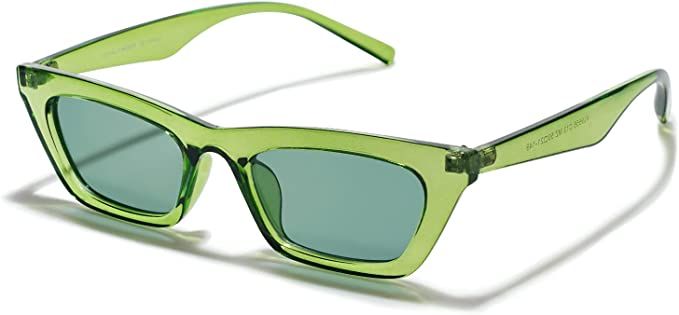 Amazon.com: VANLINKER Polarized Small Trendy Skinny Cat Eye Sunglasses Women Colorful Y2k Party Shade Green Tinted Lens : Clothing, Shoes & Jewelry