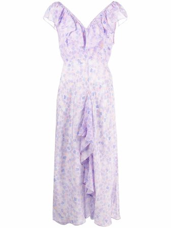 Shop purple Rixo Antoinette silk shell-print dress with Express Delivery - Farfetch
