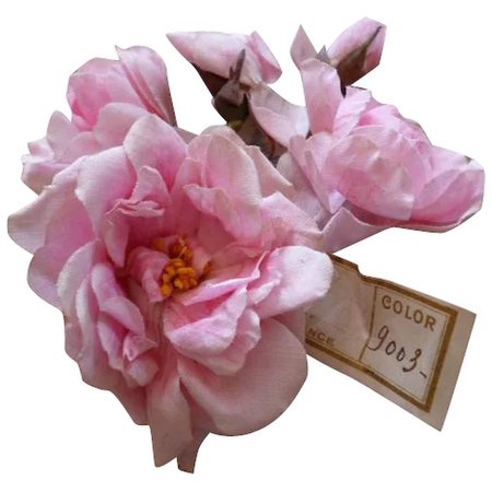 Delicious French old millinery bouquet of pink roses & rosebuds : : French faded-grandeur | Ruby Lane