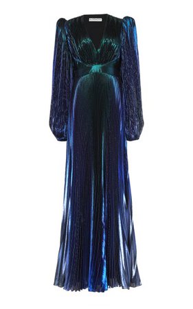 Pleated Metallic Silk-Blend Maxi Dress By Givenchy | Moda Operandi
