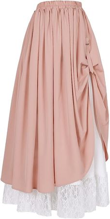 Amazon.com: ZZEQYG Women's Victorian Renaissance Skirt Double-Layer Long Skirts : Clothing, Shoes & Jewelry