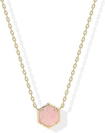 Amazon.com: PAVOI 14K Yellow Gold Plated Rose Quartz Gemstone Pendant Necklace | Gemstone Dainty Chain Necklaces for Women : Clothing, Shoes & Jewelry