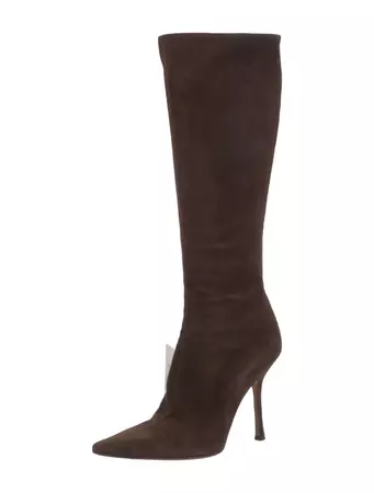 Jimmy Choo Suede Boots - Brown Boots, Shoes - JIM324911 | The RealReal