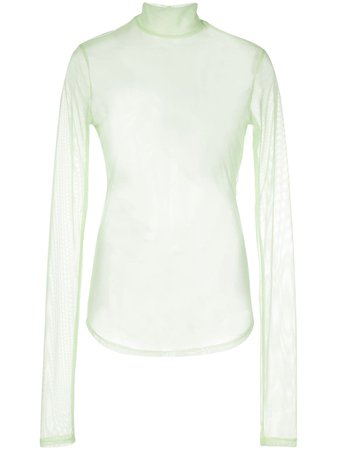 Nomia Sheer Fitted Top NKT177X Green | Farfetch