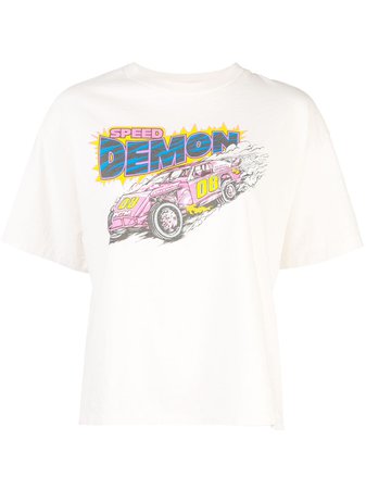 Re/done "speed Demon" Printed T-Shirt 0232WEXBT2 White | Farfetch